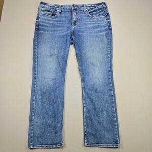 Silver Jeans‎ Co Suki Straight Leg Mid Rise Blue Denim Jeans Women Size 18W